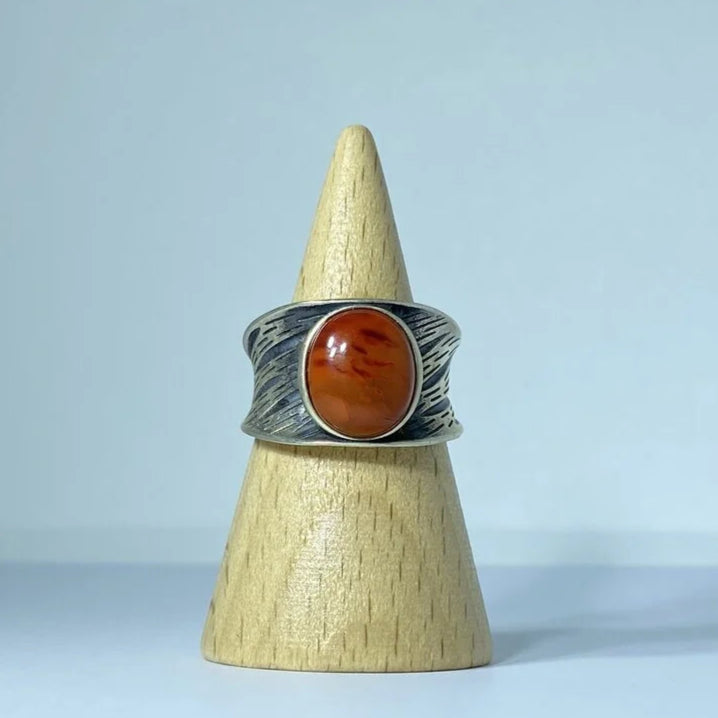 Bague en Agate Rouge Argent S925