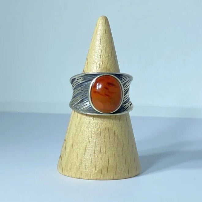 Bague en Agate Rouge Argent S925