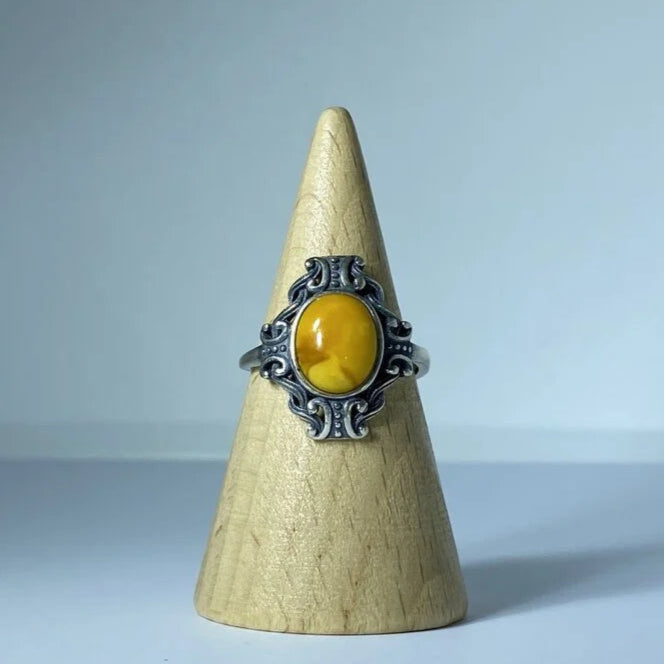 Bague en Ambre Argent S925