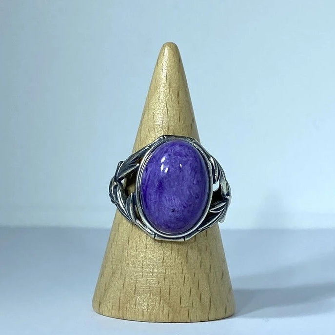 Bague en Charoïte Argent S925 (grande taille) #5