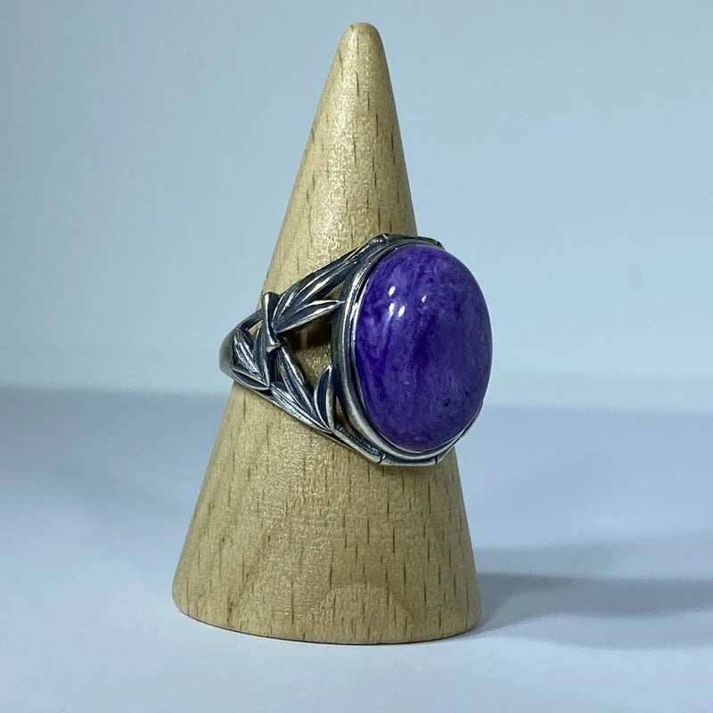 Bague en Charoïte Argent S925 (grande taille) #5