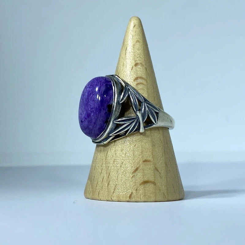 Bague en Charoïte Argent S925 (grande taille) #5