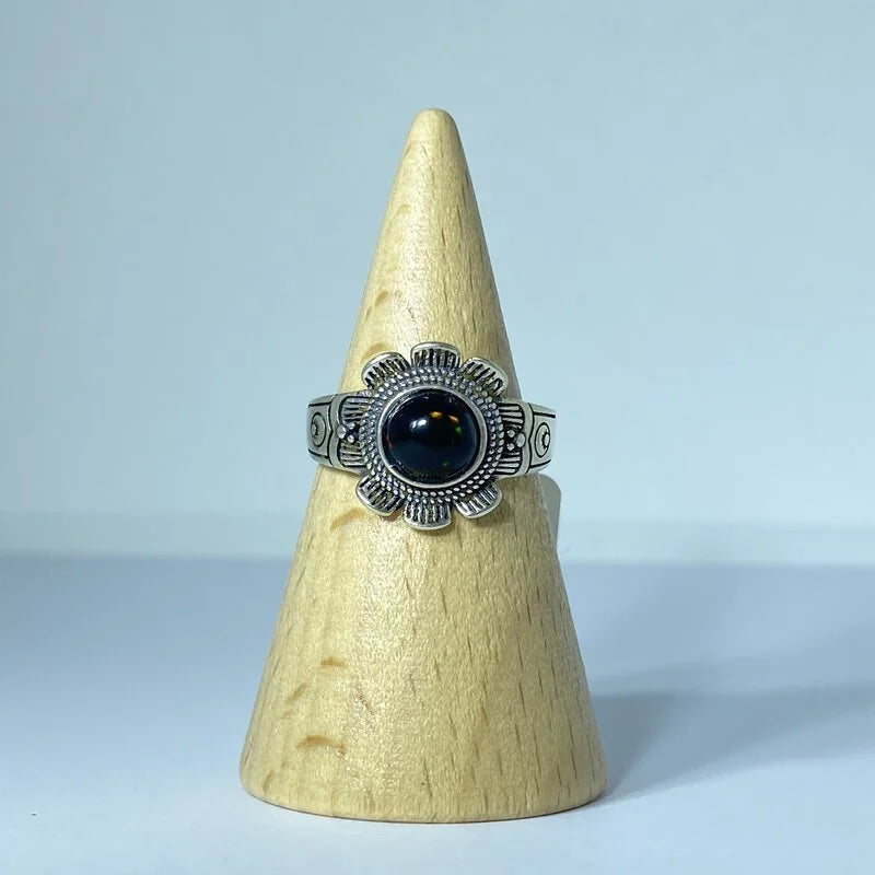 Bague en Opale Noire Argent S925 #1