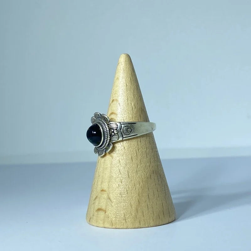 Bague en Opale Noire Argent S925 #1