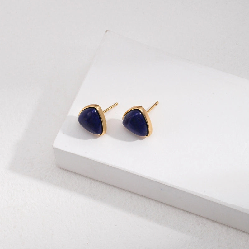 Boucle D'oreille Lapis Lazuli Argent S925 Plaqué Or
