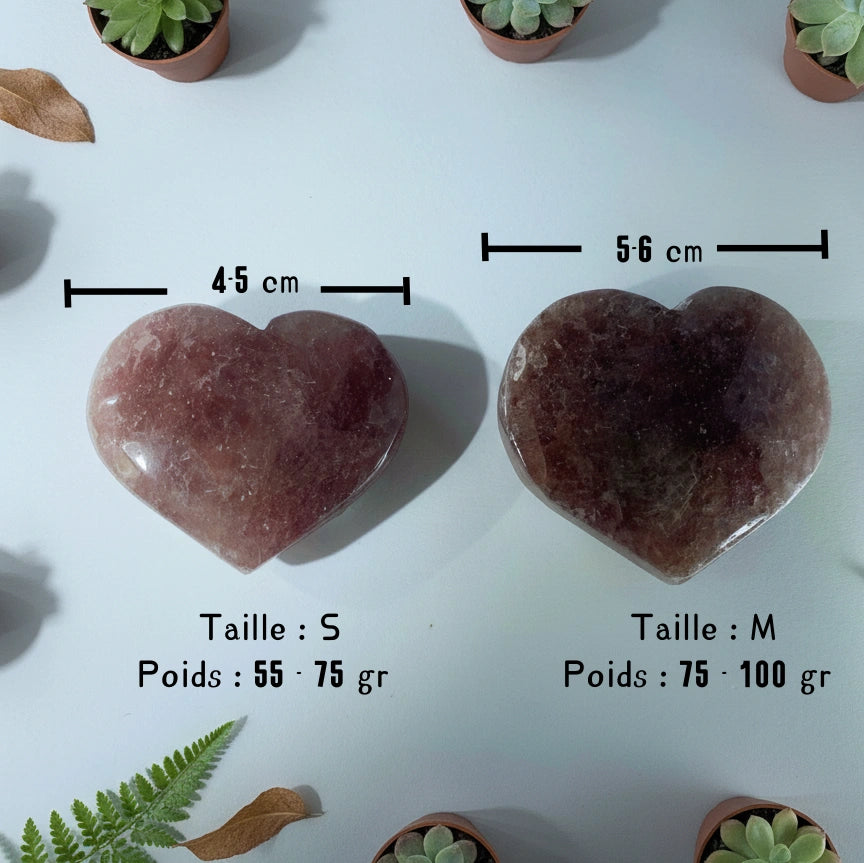 Cœur en Quartz Fraise