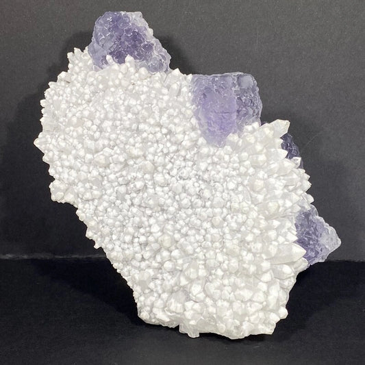 Fluorite Violette sur du Quartz Bougie (Pièce Unique)
