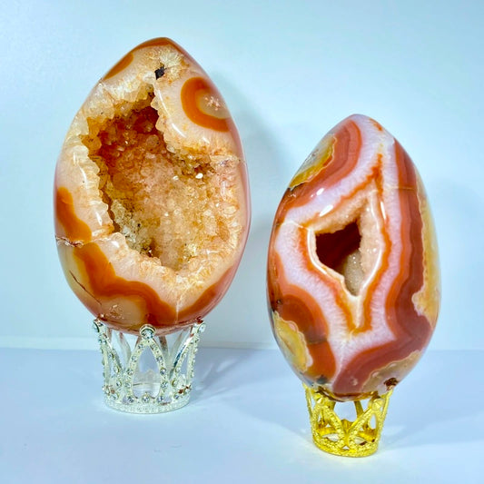Géode Cornaline en forme d'Œuf (100-150gr)