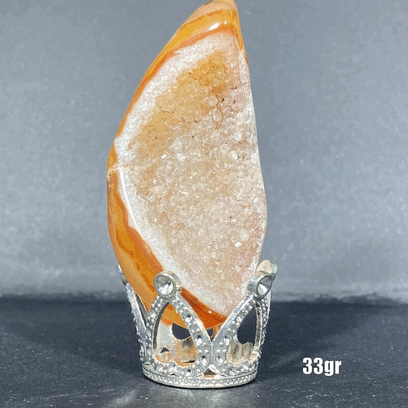 Géode Cornaline en forme d'Œuf (30-50gr)