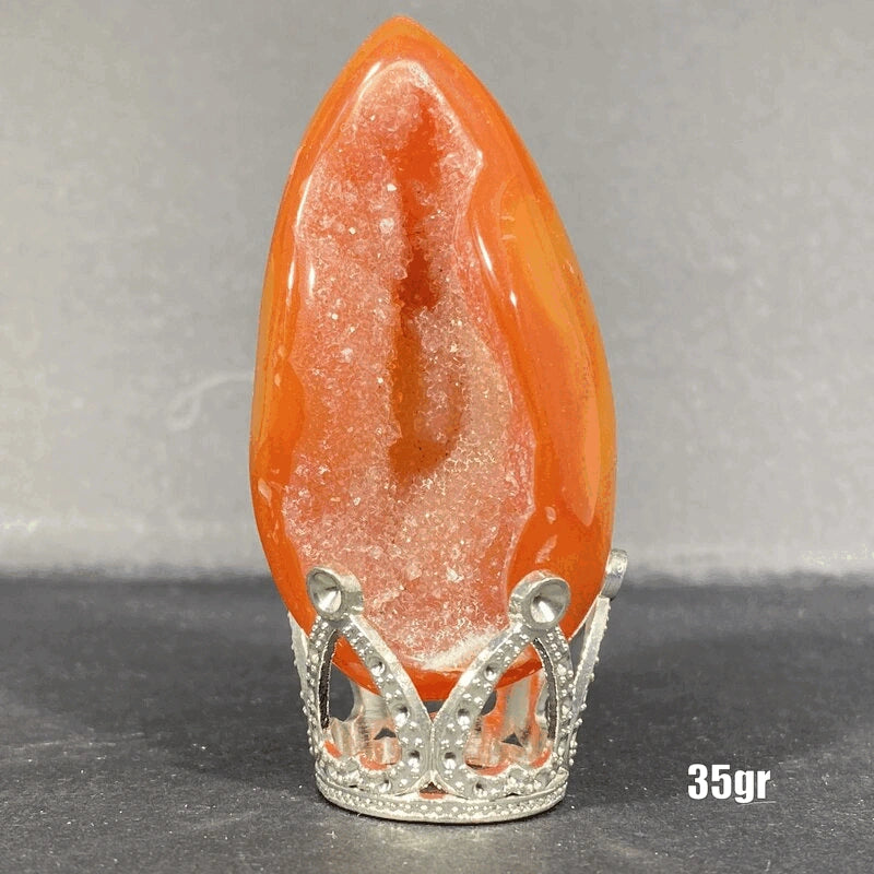 Géode Cornaline en forme d'Œuf (30-50gr)