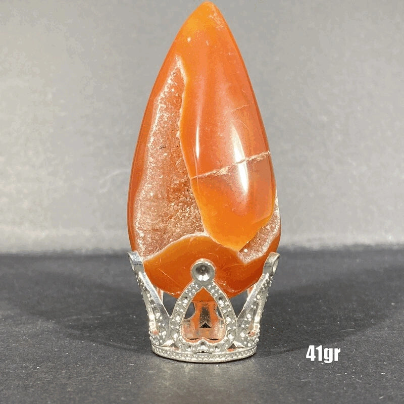 Géode Cornaline en forme d'Œuf (30-50gr)