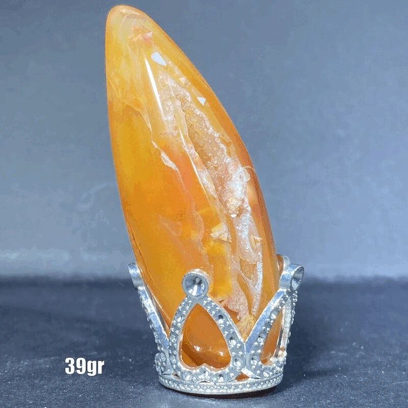 Géode Cornaline en forme d'Œuf (30-50gr)