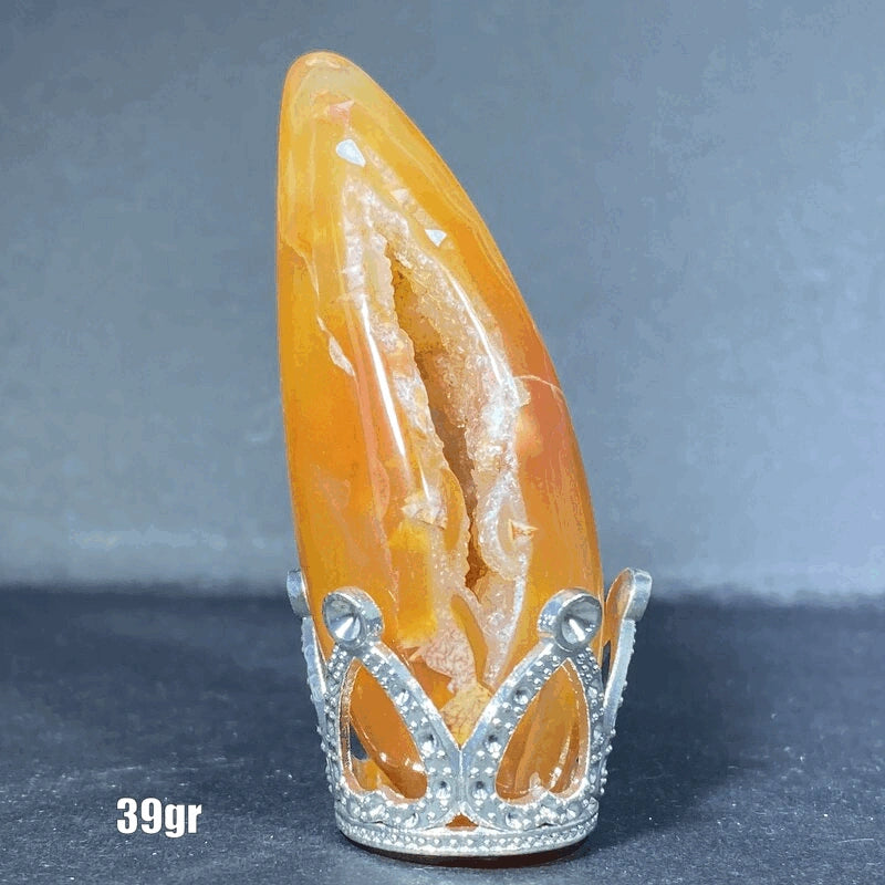 Géode Cornaline en forme d'Œuf (30-50gr)