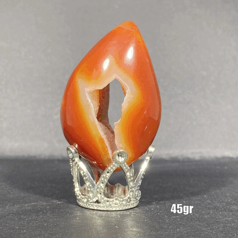 Géode Cornaline en forme d'Œuf (30-50gr)