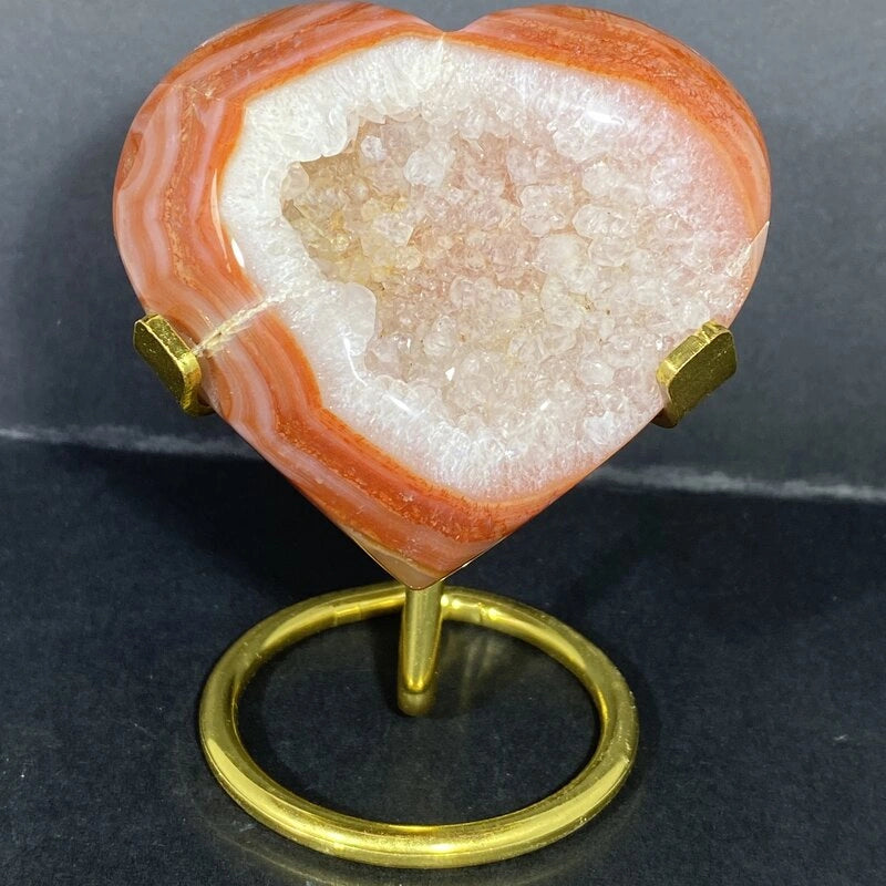 Géode Cornaline en forme de Cœur