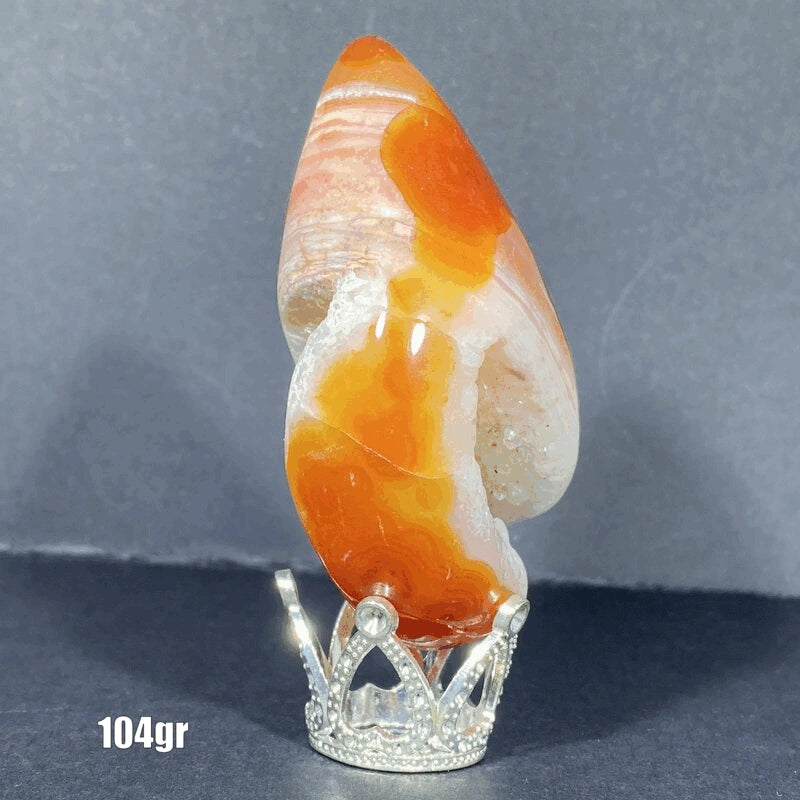 Géode Cornaline en forme d'Œuf (100-150gr)