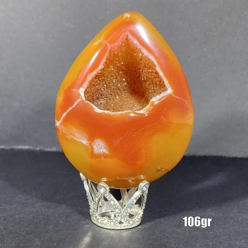 Géode Cornaline en forme d'Œuf (100-150gr)