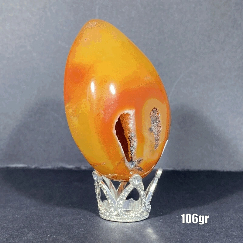 Géode Cornaline en forme d'Œuf (100-150gr)