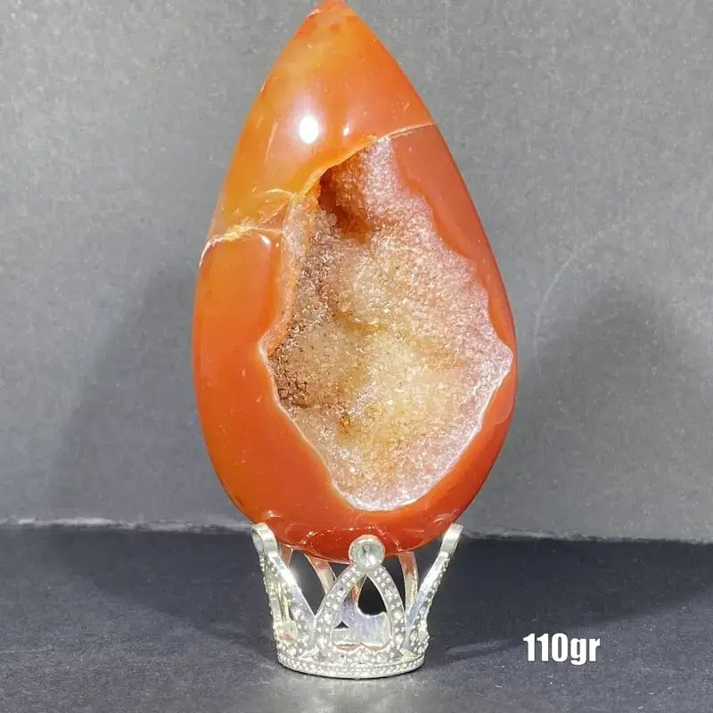 Géode Cornaline en forme d'Œuf (100-150gr)
