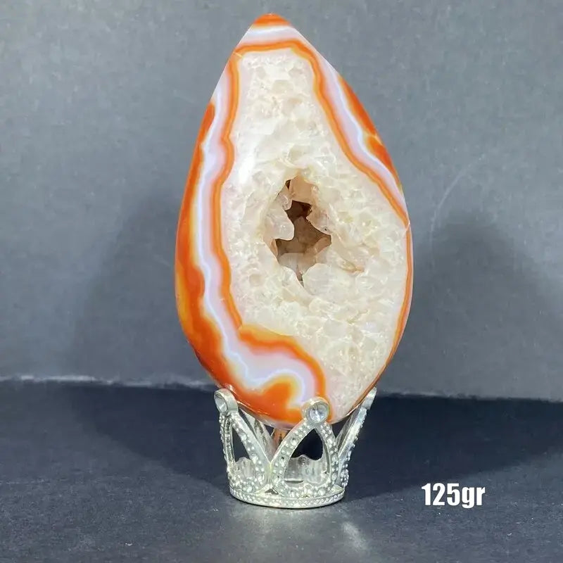 Géode Cornaline en forme d'Œuf (100-150gr)