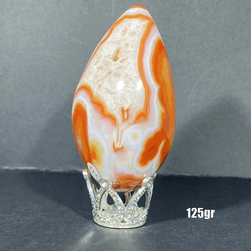 Géode Cornaline en forme d'Œuf (100-150gr)
