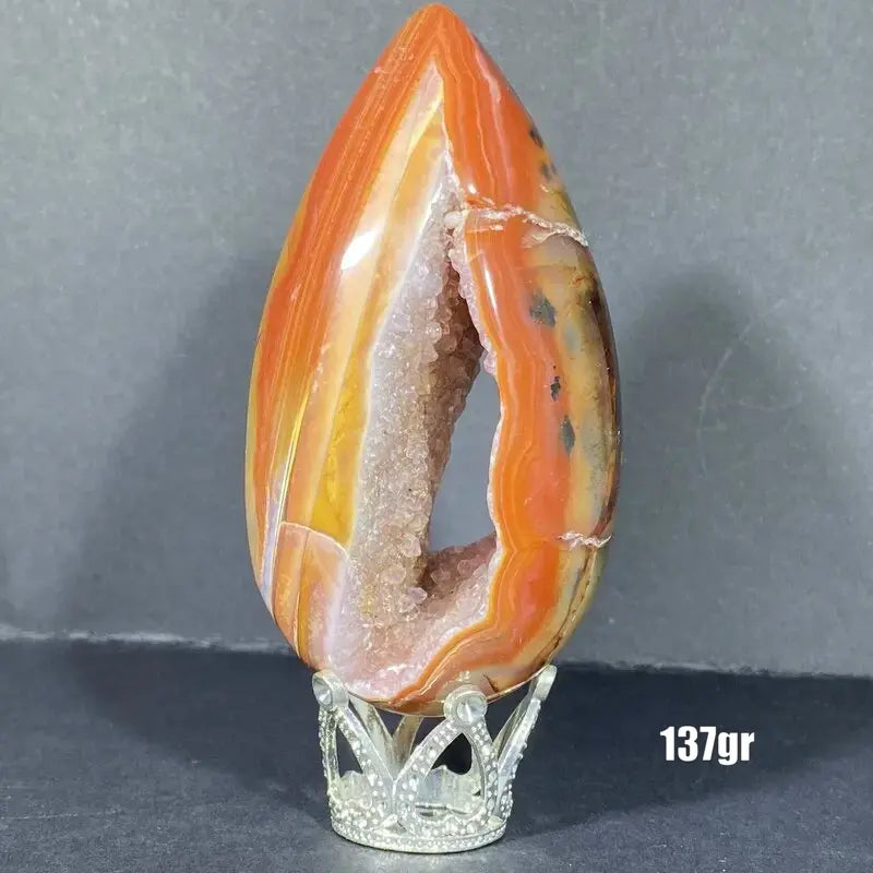 Géode Cornaline en forme d'Œuf (100-150gr)