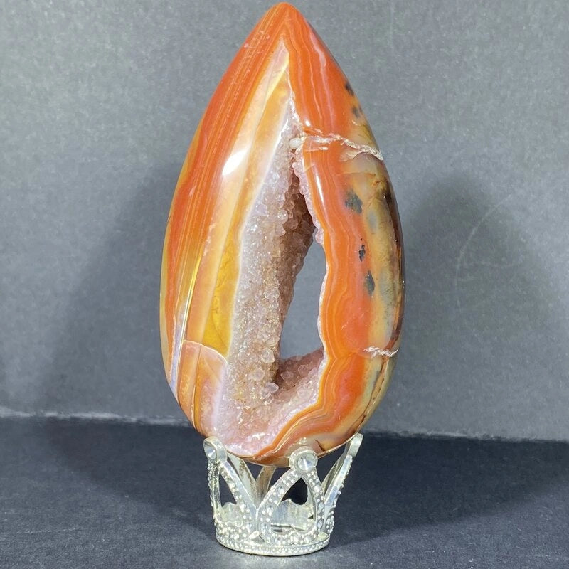 Géode Cornaline en forme d'Œuf (100-150gr)