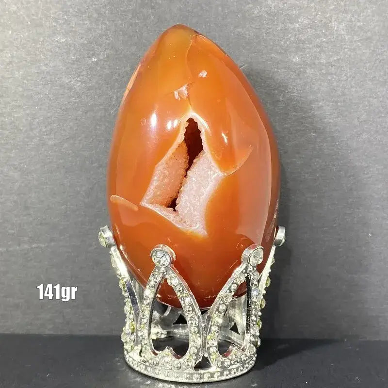 Géode Cornaline en forme d'Œuf (100-150gr)