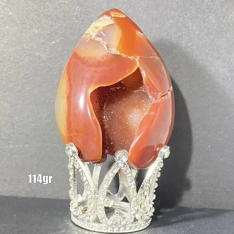 Géode Cornaline en forme d'Œuf (100-150gr)