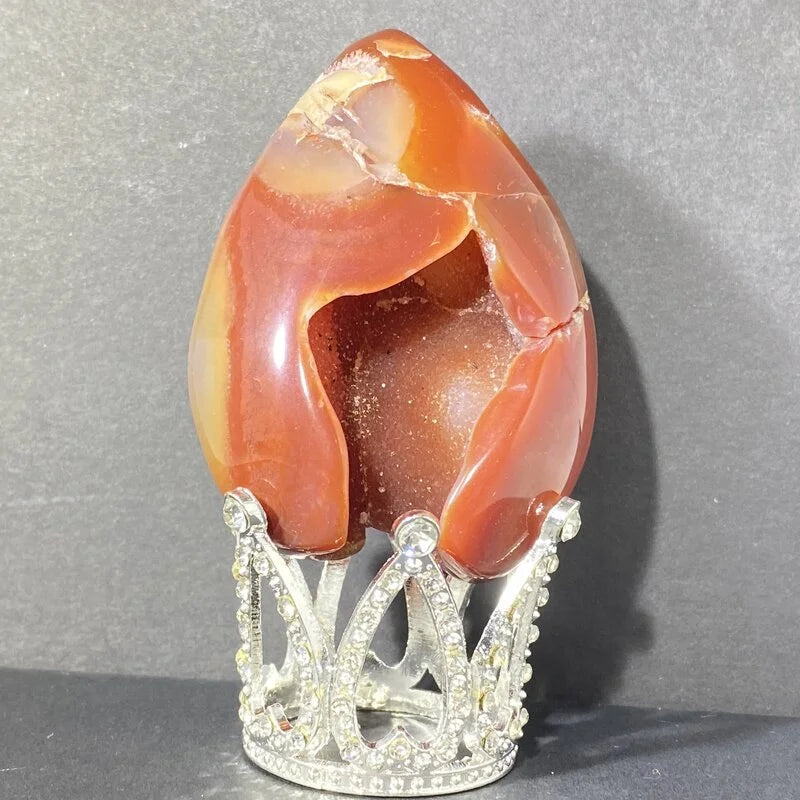 Géode Cornaline en forme d'Œuf (100-150gr)