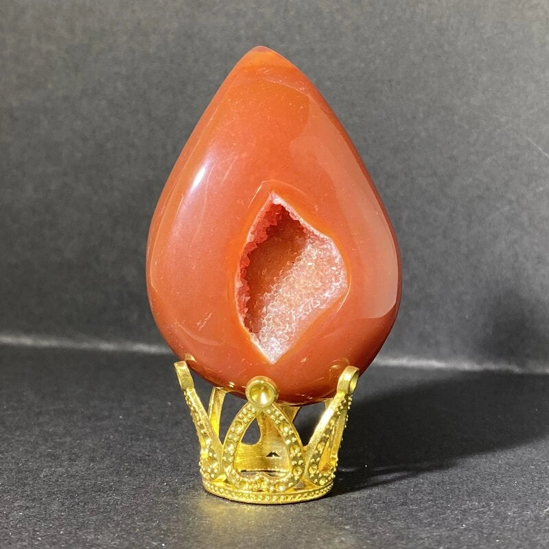 Géode Cornaline en forme d'Œuf (50-100gr)