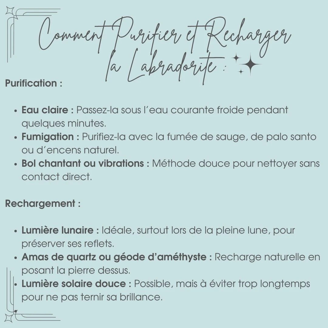 Pointe en Labradorite naturelle – pierre de protection et décoration élégante
