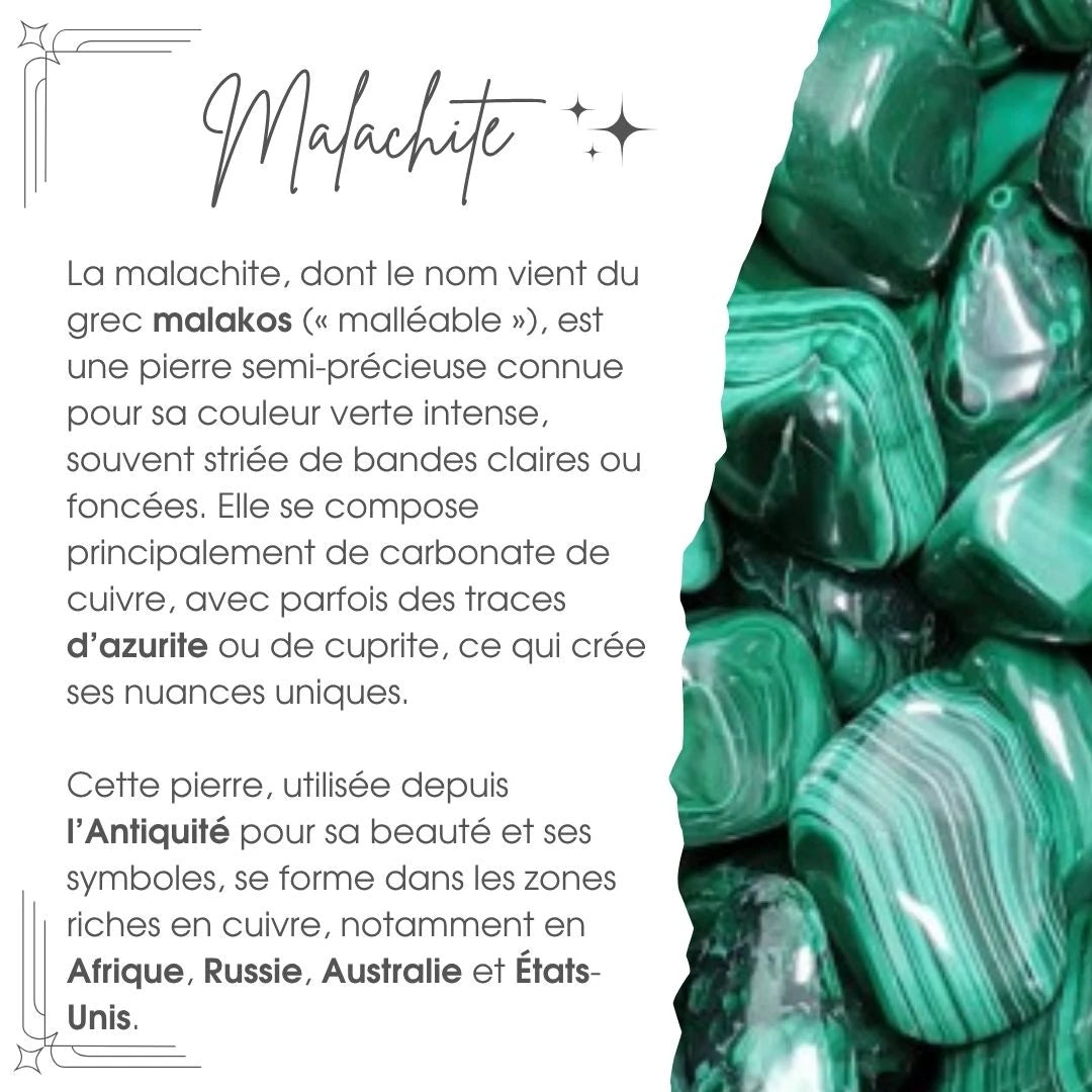 Collier Malachite Argent S925 Plaqué Or