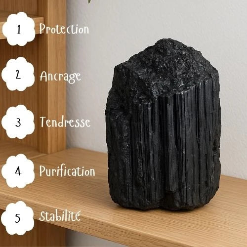 Tourmaline Noire Brute Fibreuse (Grande)
