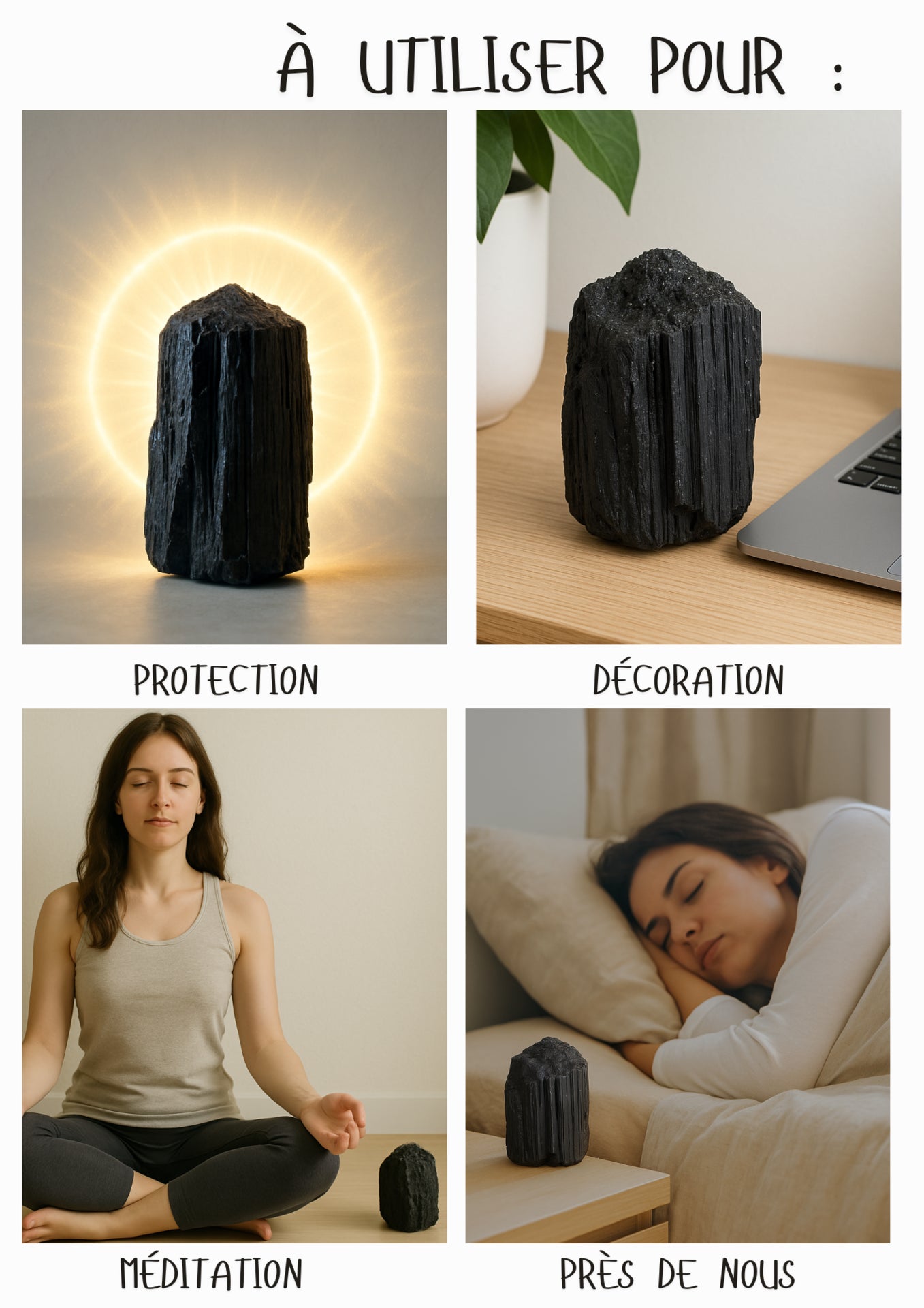 Tourmaline Noire Brute Fibreuse (Grande)
