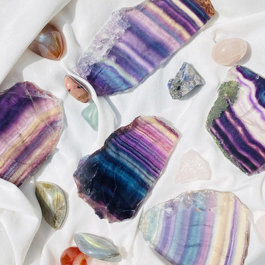 Tranche de Fluorite Arc-en-Ciel