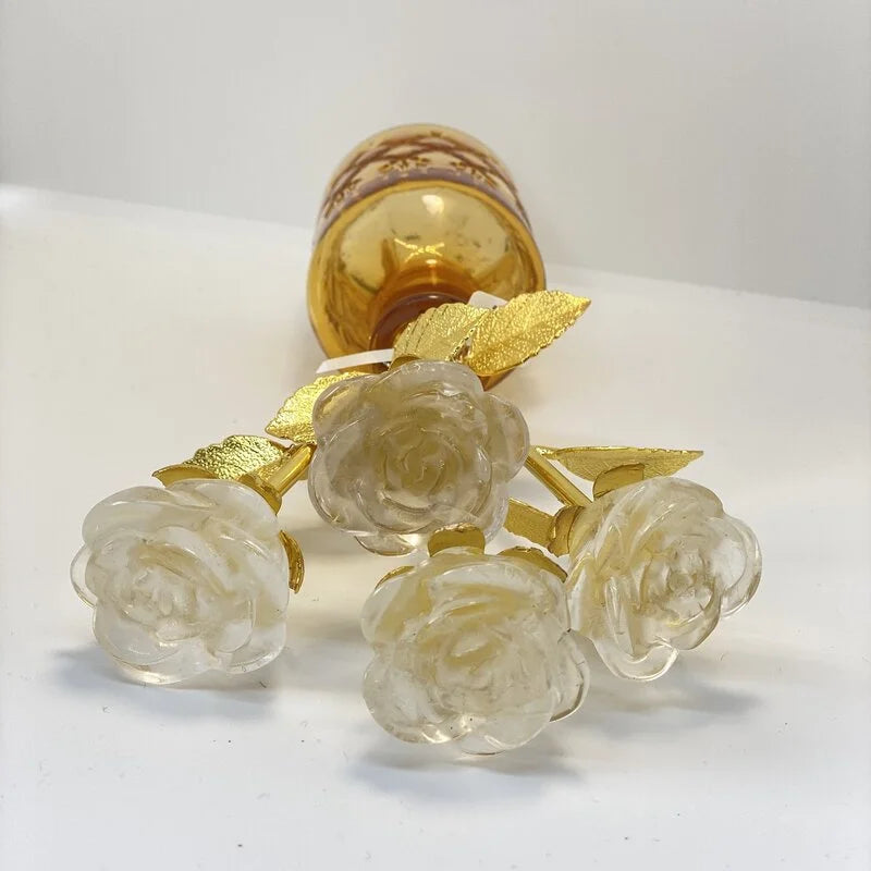 Rose en Pierre Naturelle (dorée)