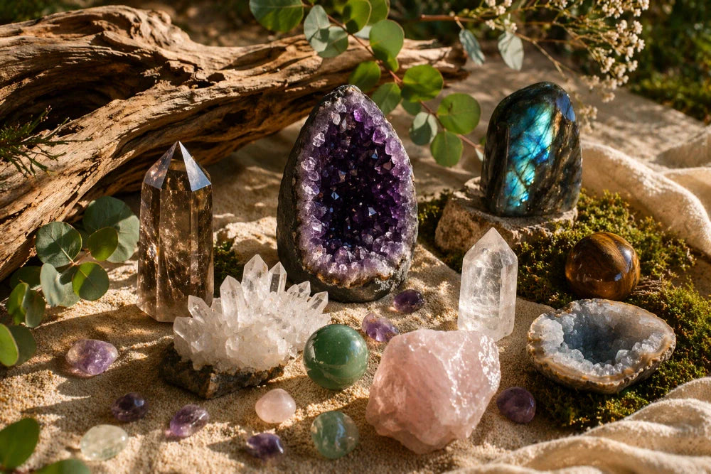 Minéraux naturels et cristaux authentiques pour la lithothérapie, la décoration et le bien-être