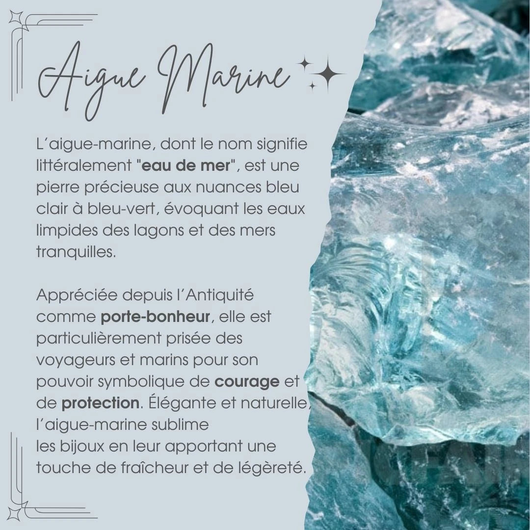 Boucle d'oreille en Aigue Marine Argent S925