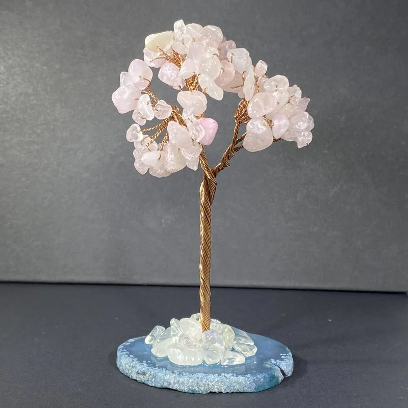 Arbre De Vie Quartz Rose Naturel – Bonsaï Cristal Pierre Précieuse Feng Shui Amour & Équilibre Énergétique