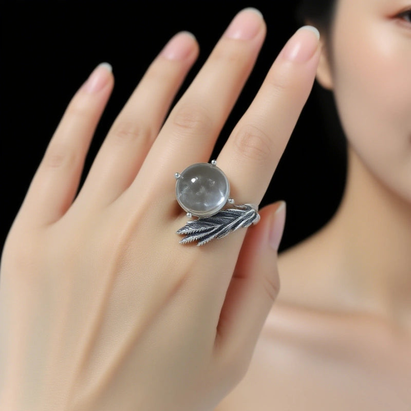 Bague en Cristal de Roche Argent S925 #2