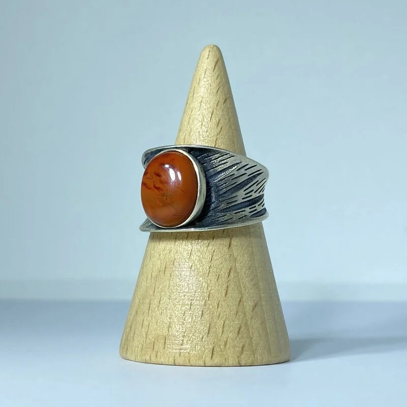 Bague en Agate Rouge Argent S925