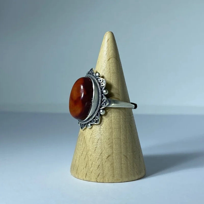 Bague en Agate Rouge Argent S925