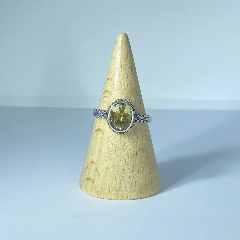 Bague en Quartz Jaune Argent S925