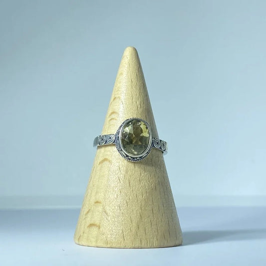 Bague en Quartz Jaune Argent S925