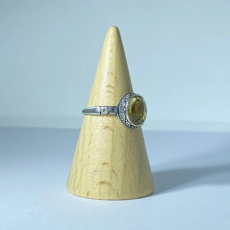 Bague en Quartz Jaune Argent S925