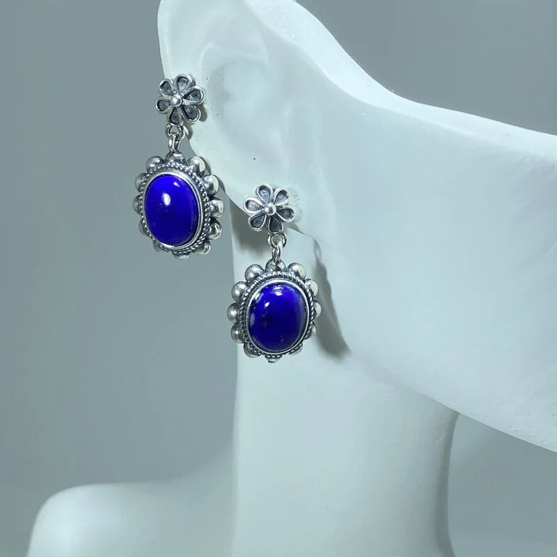 Boucle d'oreille en Lapis Lazuli Argent S925