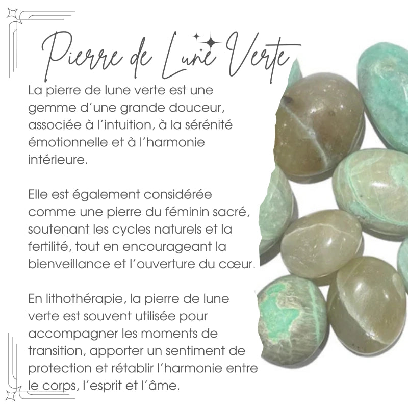 Cœur en Pierre de Lune Verte