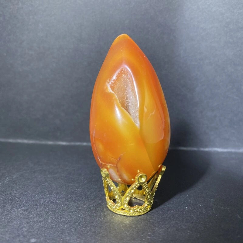 Géode Cornaline en forme d'Œuf (50-100gr)