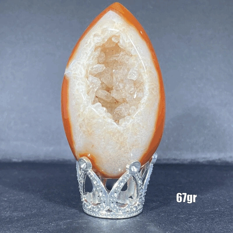 Géode Cornaline en forme d'Œuf (50-100gr)